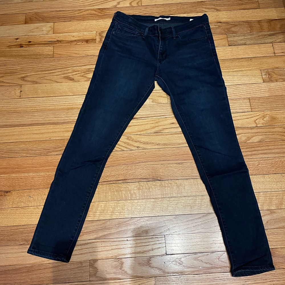 🎯Levi’s Vintage 711 Skinny y2k rock Biker jeans Moto faded stone legging 28